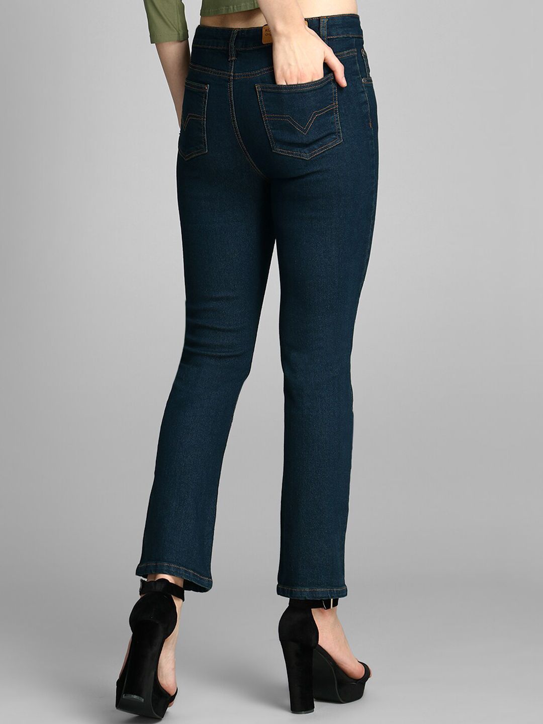 Kotty Women Blue Skinny Fit High-Rise Clean Look Cotton Jeans