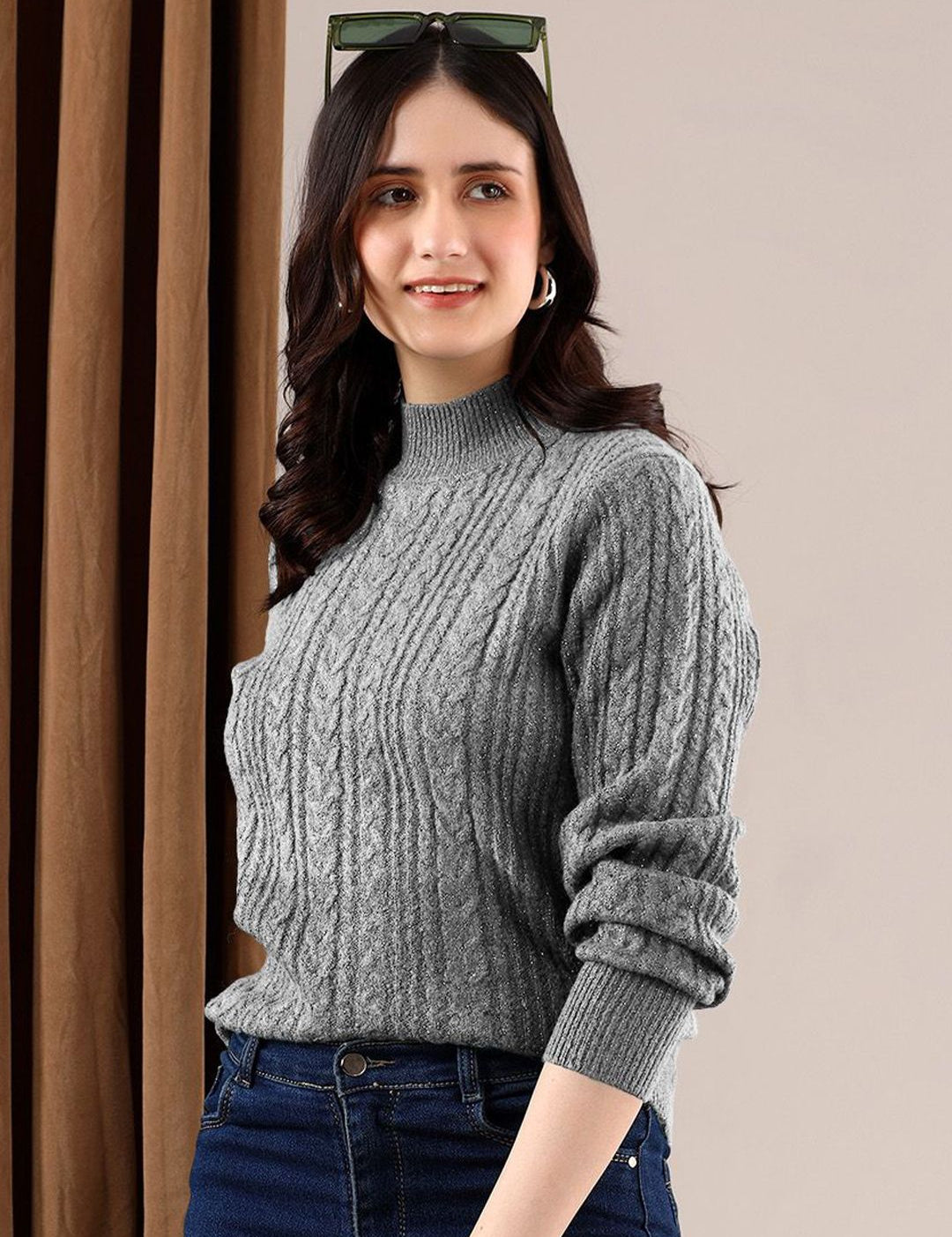 Kotty Women High Neck Pullover Sweater