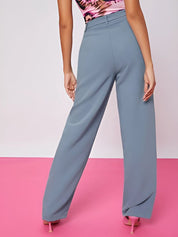 Kotty Women Relaxed Straight Fit High-Rise Easy Wash Parallel Trousers