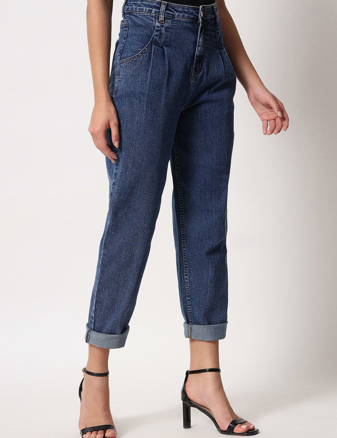 Kotty Women Blue Jean Straight Fit High-Rise Stretchable Jeans