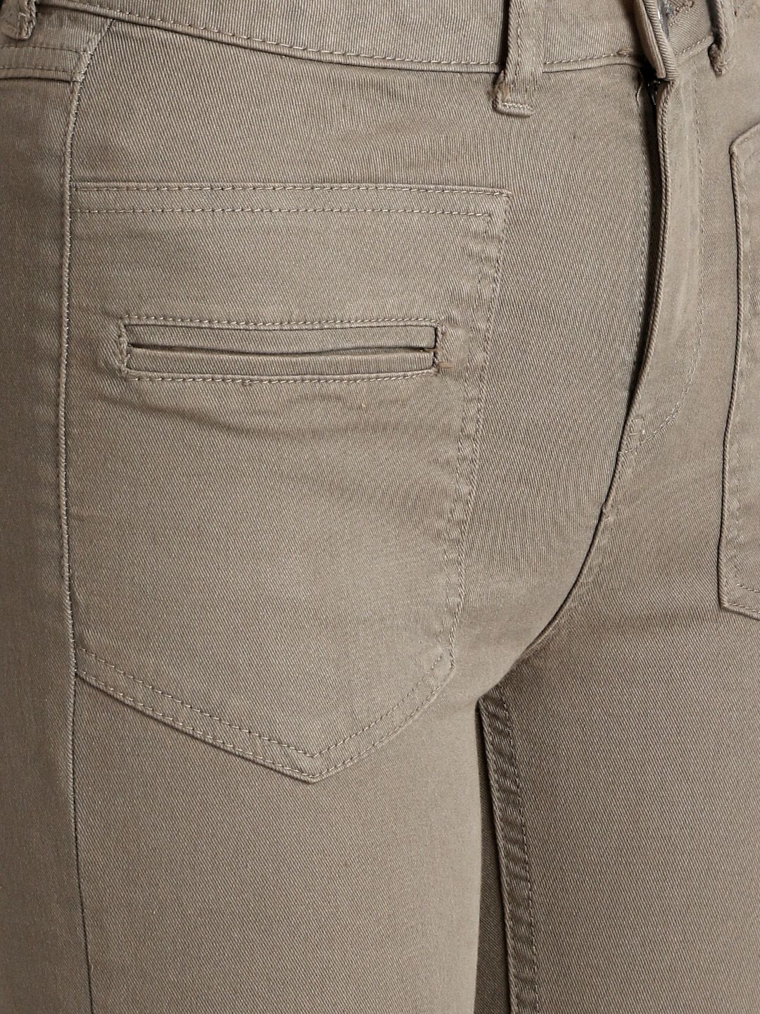 Kotty Women Taupe Skinny Fit High-Rise Slash Knee Jeans