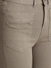 Kotty Women Taupe Skinny Fit High-Rise Slash Knee Jeans