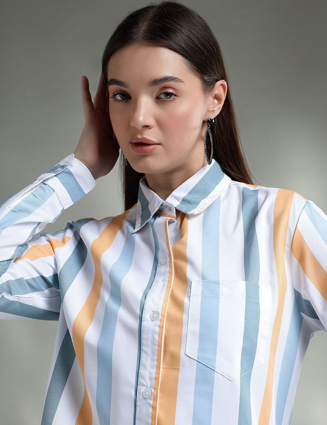 Kotty Women Spread Collar Graphic Printed Cotton Casual Shirt