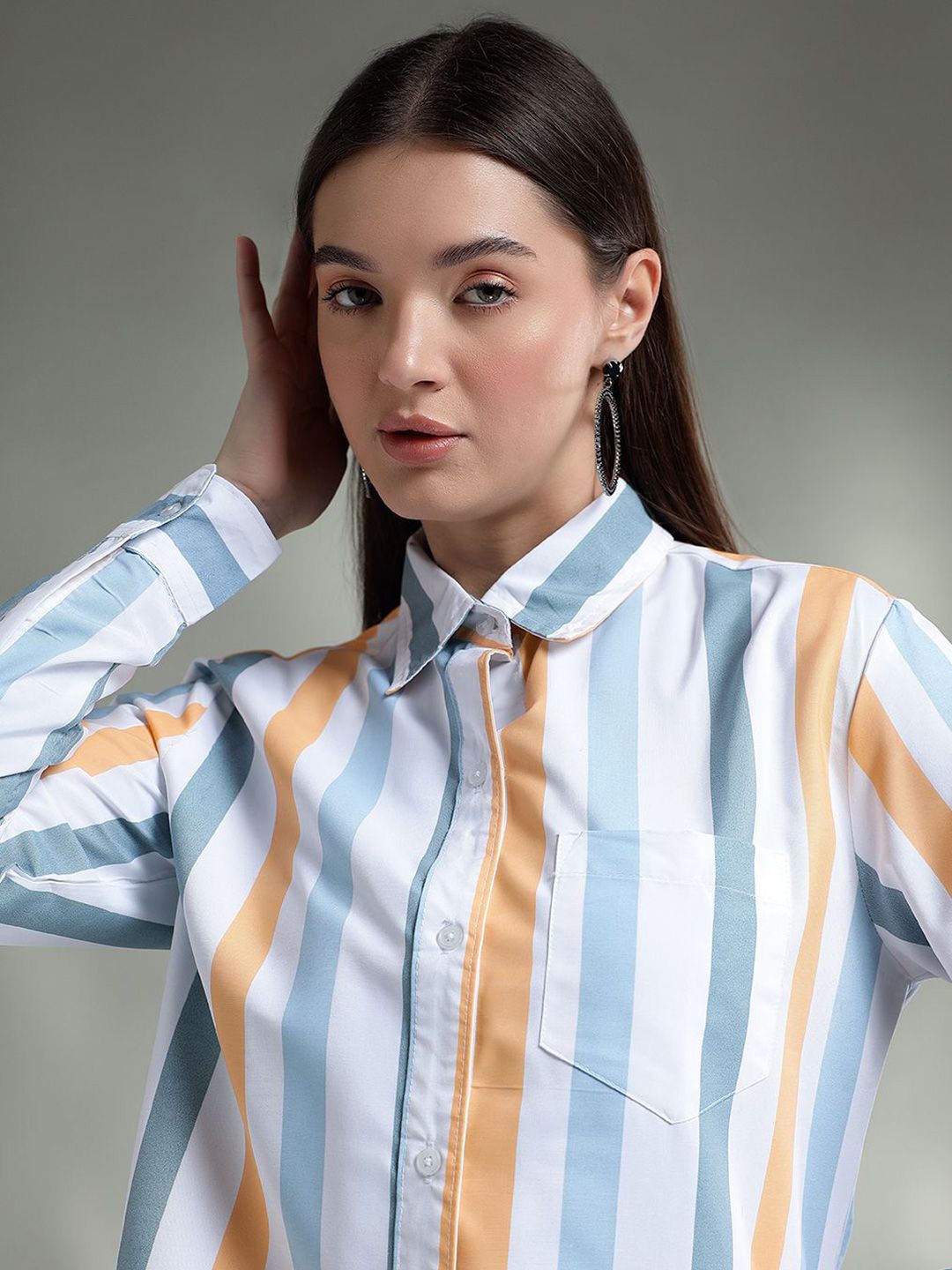 Kotty Women Spread Collar Graphic Printed Cotton Casual Shirt