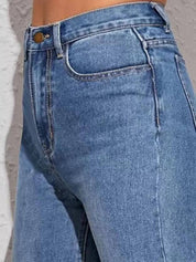 Kotty Blue Women Jean Straight Fit High-Rise Clean Look Light Fade Stretchable Jeans