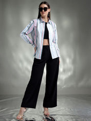 Kotty Women Spread Collar Graphic Printed Cotton Casual Shirt