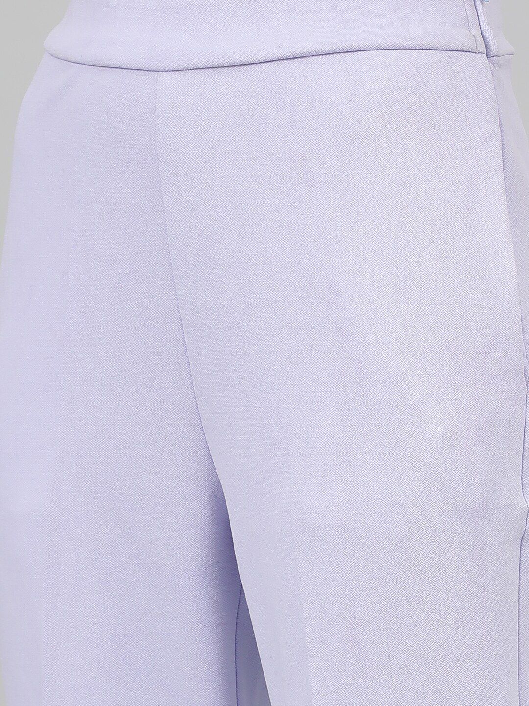 Kotty Purple Collarless Long Sleeves Blazer With Trousers