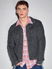Kotty Black Washed Long Sleeves Denim Jacket