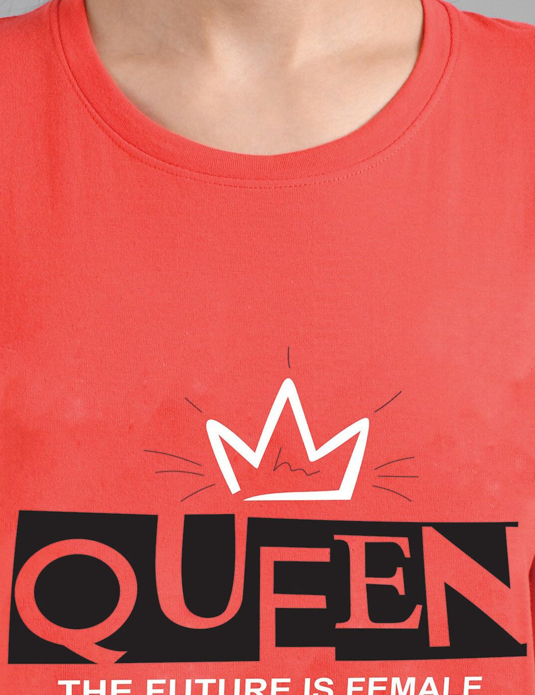 Kotty Typography Printed Regular Fit Cotton T-shirt