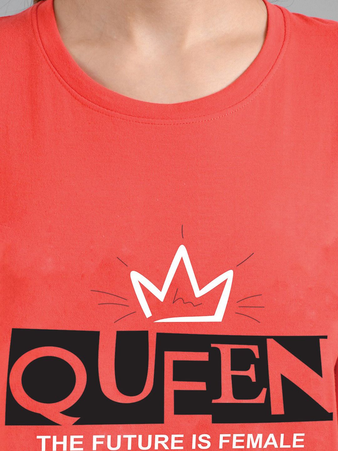 Kotty Typography Printed Regular Fit Cotton T-shirt