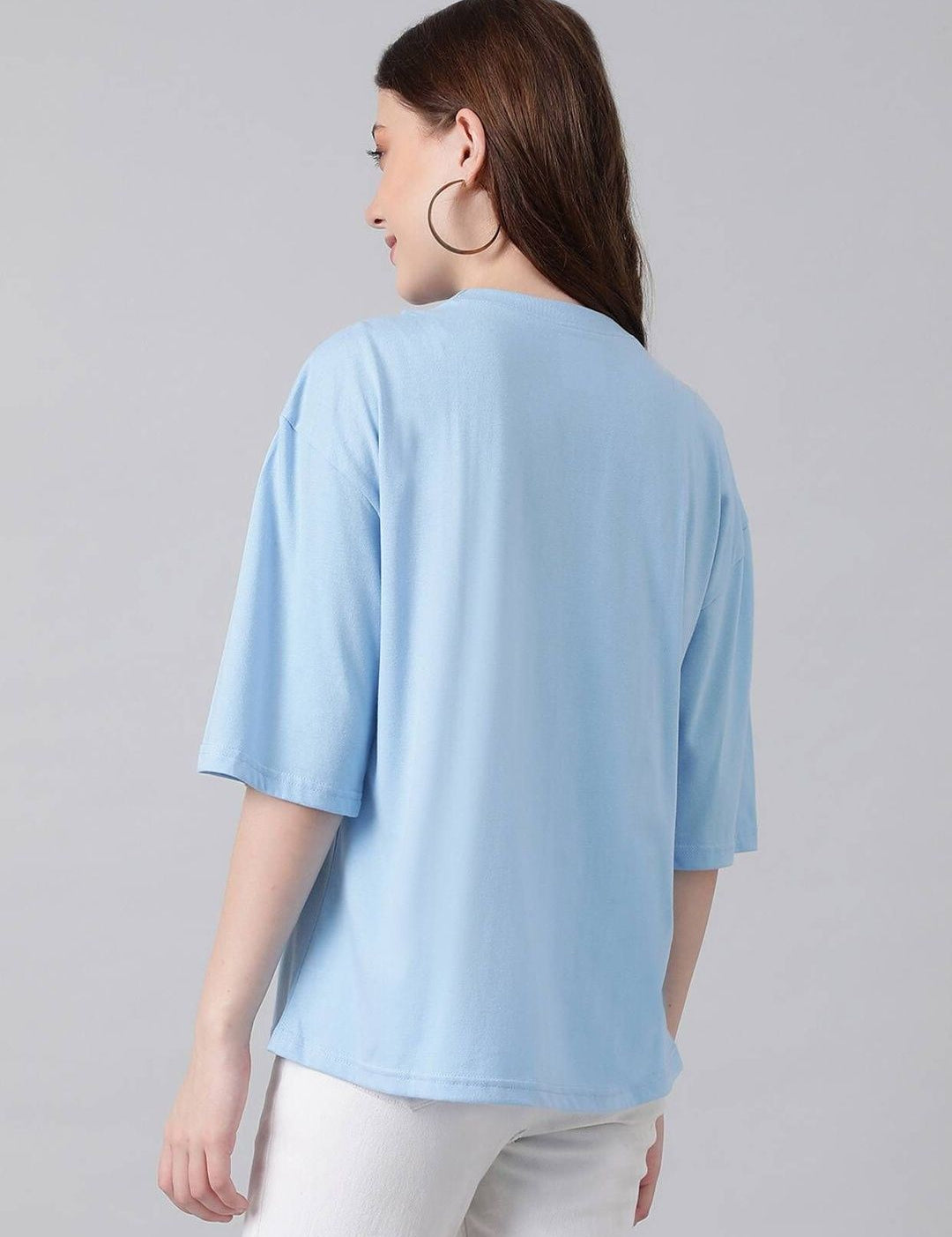 Kotty Women Typography Printed Drop-Shoulder Sleeves T-shirt