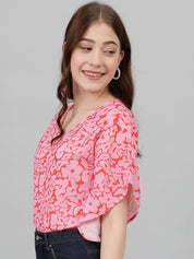 Kotty Batwing Sleeves Printed Top