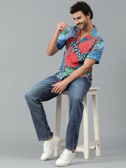 Kotty Men Cuban Collar Ethnic Motifs Printed Casual Shirt