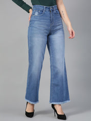 Kotty Women Jean Straight Fit High-Rise Light Fade Stretchable Jeans