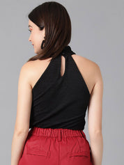Kotty Halter Neck Satin Styled Back Top