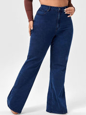 CURVE BY KOTTY Women Wide Leg High-Rise Cotton Stretchable Jeans