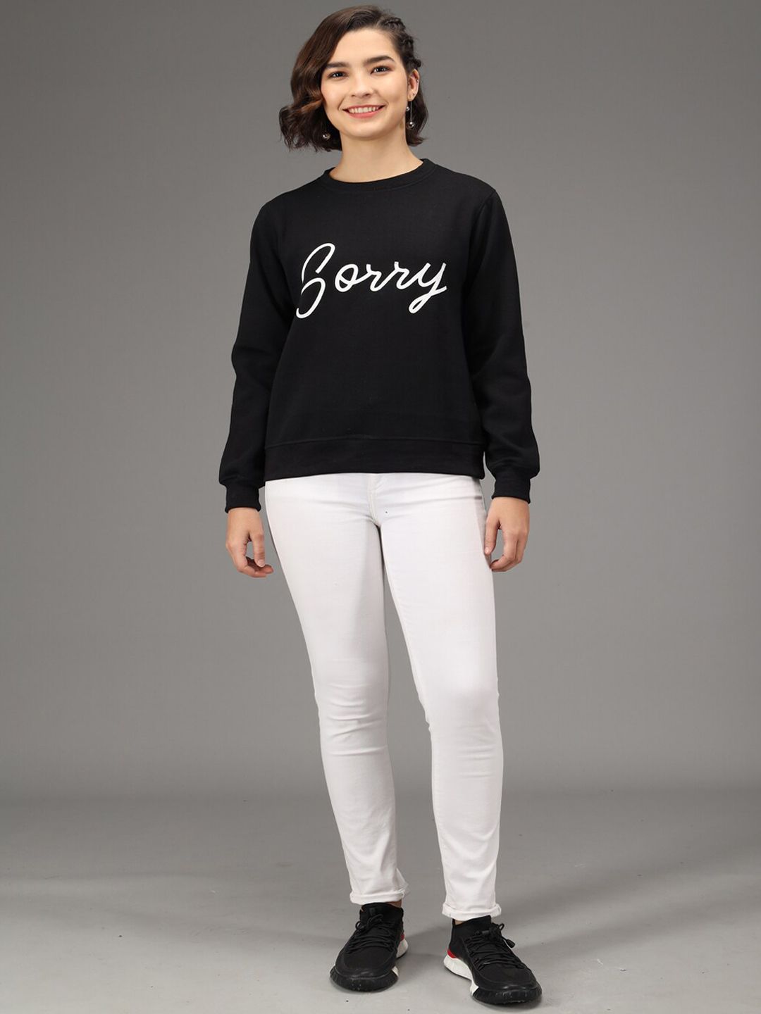 Kotty Women Black Printed Sweatshirt