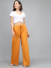 KOTTY Basics Women Orange Straight Fit High-Rise Easy Wash Parallel Trousers