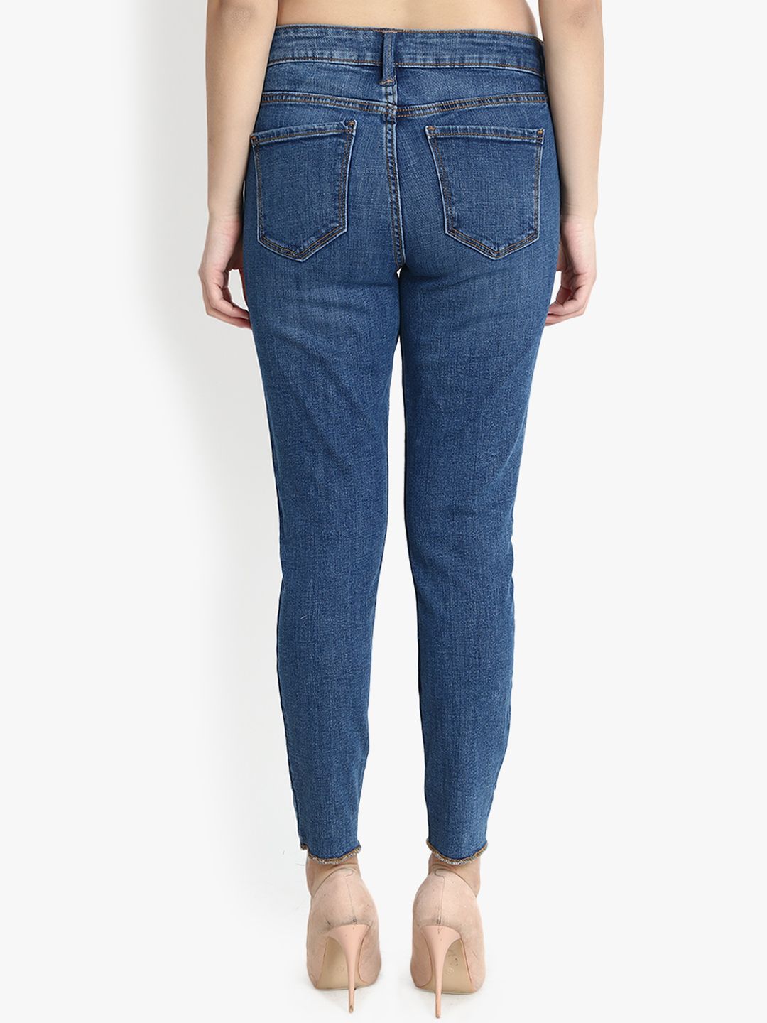 Kotty Women Blue Skinny Fit Mid-Rise Clean Look Stretchable Jeans