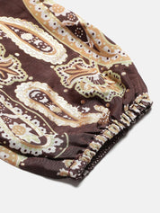 Kotty Brown & Yellow Ethnic Motifs Printed Wrap Maxi Dress