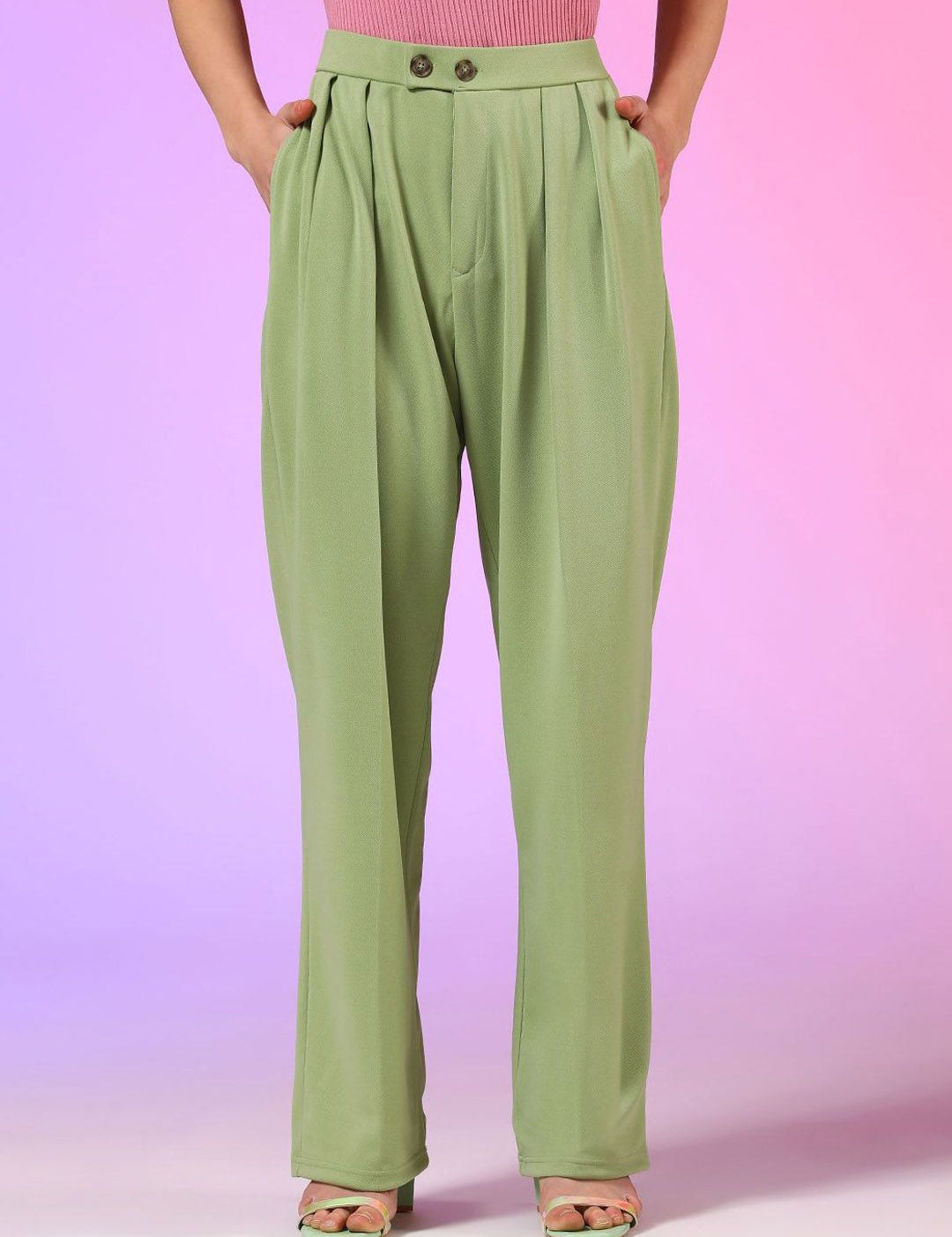 Kotty Women Classic High-Rise Pleated Trousers