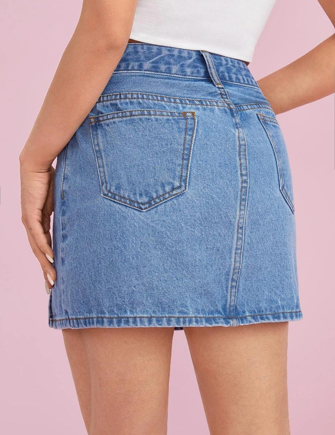 Kotty Denim Straight Mini Skirt