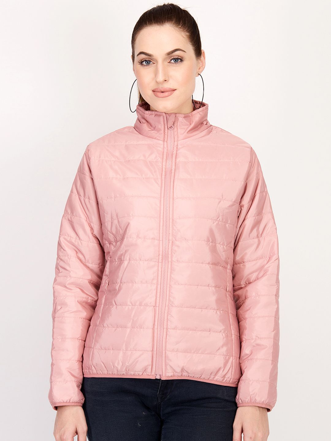 Kotty Women Pink Solid Insulator Padded Jacket