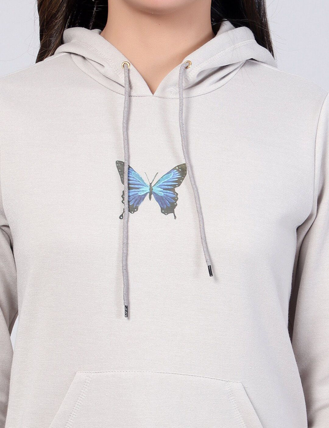 Kotty Printed Hooded Fleece Sweatshirt