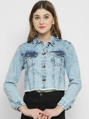 Kotty Washed Crop Denim Jacket
