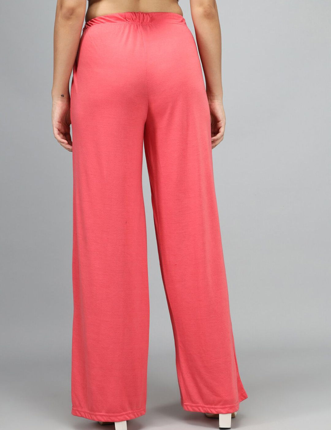 Kotty Women Pink Loose Fit High-Rise Parallel Trousers