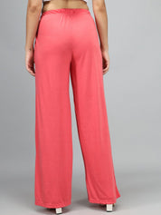 Kotty Women Pink Loose Fit High-Rise Parallel Trousers