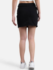 Kotty Women Black Solid Above Knee Straight Skirt