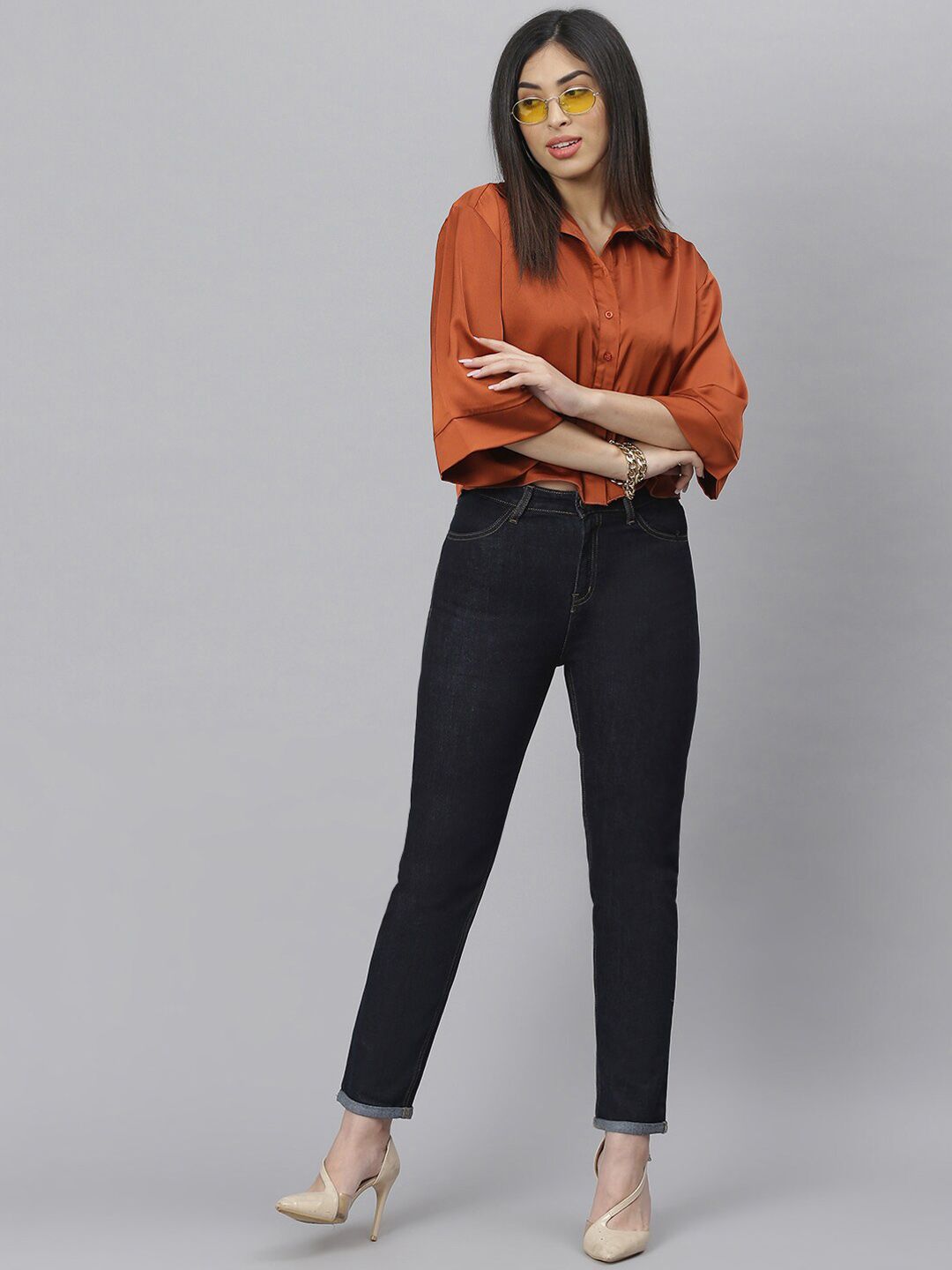 Kotty Women Blue Slim Fit High-Rise Clean Look Jeans