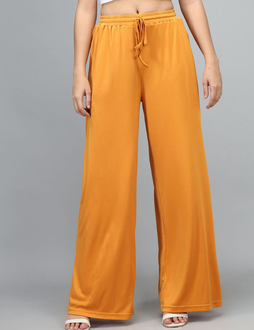 KOTTY Basics Women Orange Straight Fit High-Rise Easy Wash Parallel Trousers