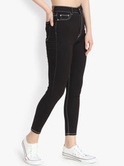 Kotty Women Black Skinny Fit High-Rise Clean Look Stretchable Jeans