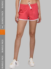 Kotty Pack of 2 Women Slim Fit Low-Rise Gym Cotton Shorts