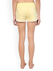 Kotty Women Yellow Solid Lounge Shorts KTTSLEEPSHORTS193