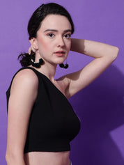 KOTTY Basics One Shoulder Fitted Crop Top