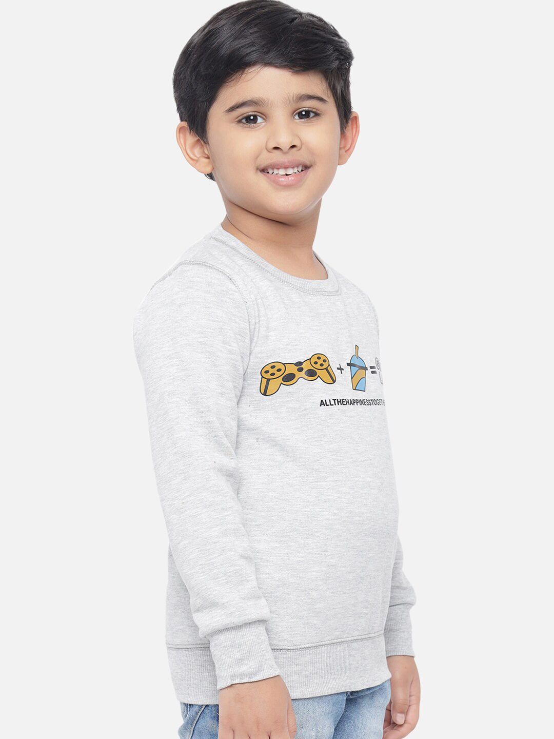 Kotty Boys Grey Printed Sweatshirt