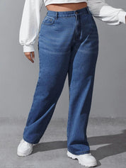 Kotty Women Blue Jean Straight Fit High-Rise Clean Look Stretchable Jeans