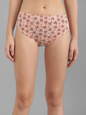 Kotty Women Beige & Red Floral Printed Cotton Hipster Briefs KTTWOMENSPANTY379