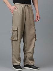 Kotty Men Relaxed Low-Rise Easy Wash Cargos Trousers