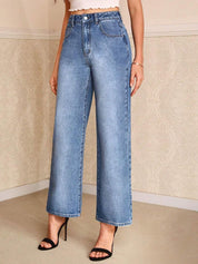 Kotty Women Straight Fit High-Rise Light Fade Stretchable Jeans