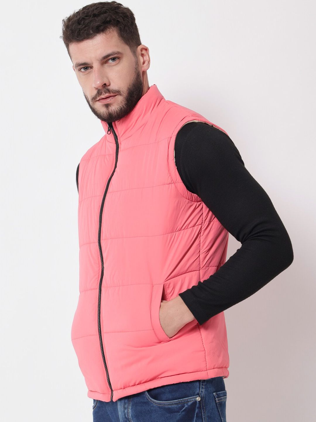 Kotty Men Pink Outdoor Puffer Jacket