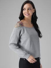 Kotty Women Grey Solid Sweatshirt
