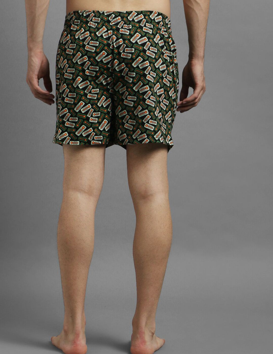 Kotty Men Black & Green Printed Boxers