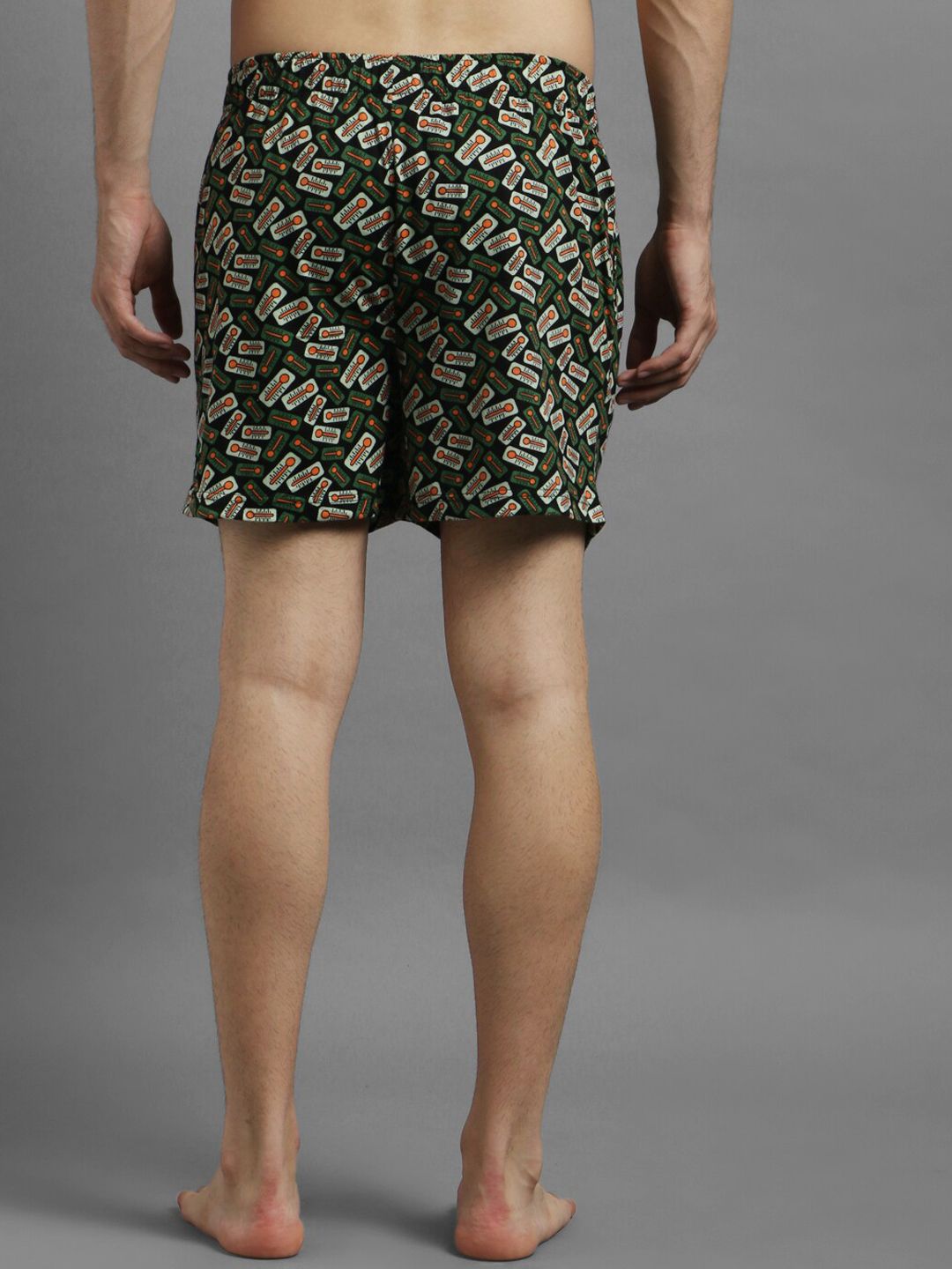 Kotty Men Black & Green Printed Boxers