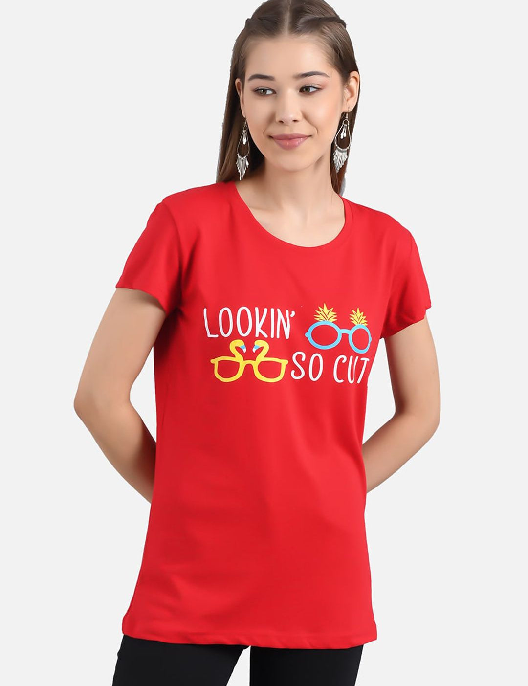 Kotty Women Pack Of 2 Printed Round Neck T-shirt