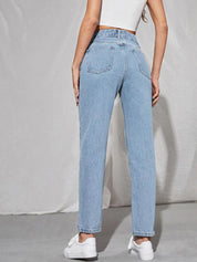 Kotty Women Blue Jean Straight Fit High-Rise Stretchable Jeans