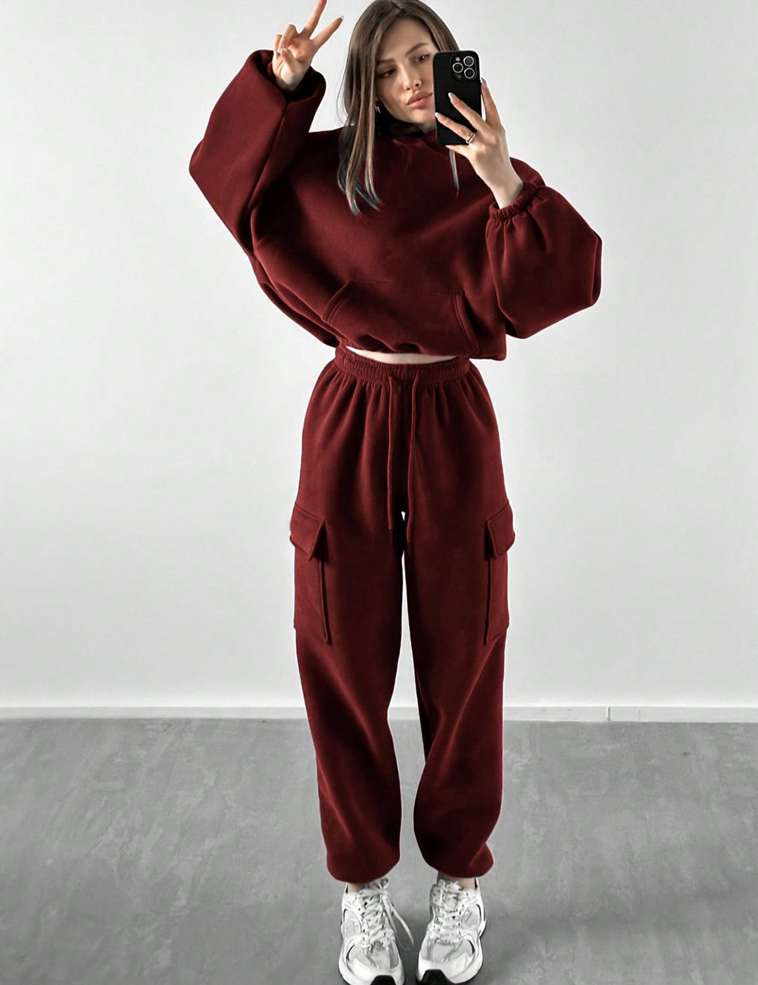 Kotty Hooded Mid Rise Sweatshirt With Joggers